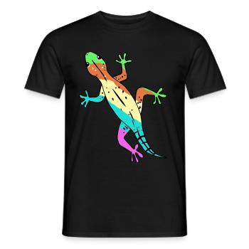 Eidechse Gecko Zoologie Wildtiere Lurch Amphibie - Männer T-Shirt - Schwarz - Vorne - AI Model Male 178 light (178cm)