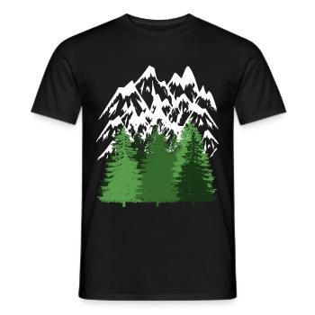 Mountain Forest Wilderness Mountains Nature Lovers Mountain - Men's T-Shirt - black - Front - AI Model Male 178 light (178cm)