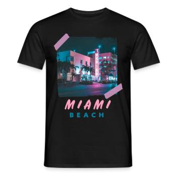 Miami Beach summer - Men's T-Shirt - black - Front - AI Model Male 178 light (178cm)
