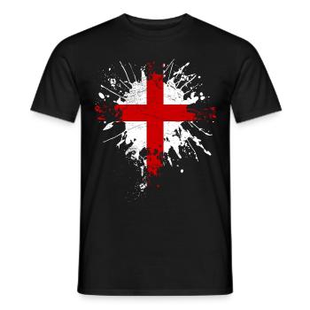 England Flagge - Männer T-Shirt - Schwarz - Vorne - AI Model Male 178 light (178cm)