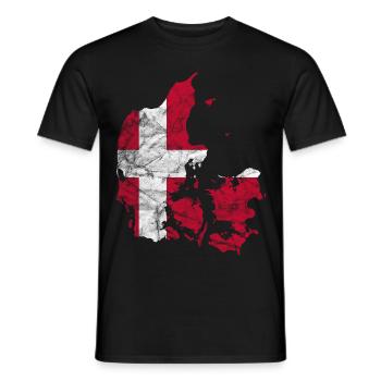 Danemark Drapeau danois Dannebrog Silhouette - T-shirt homme - noir - Devant - AI Model Male 178 light (178cm)