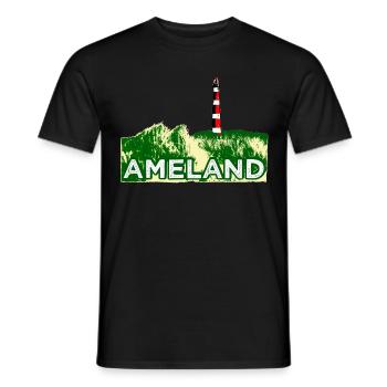 Leuchturm Ameland Holland Plage - T-shirt homme - noir - Devant - AI Model Male 178 light (178cm)