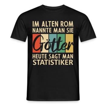 Lustige Statistiker Sprüche - Männer T-Shirt - Schwarz - Vorne - AI Model Male 178 light (178cm)