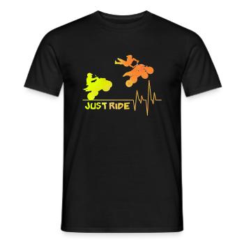 Fahren Sie einfach ATV Quad Heartbeat - Männer T-Shirt - Schwarz - Vorne - AI Model Male 178 light (178cm)