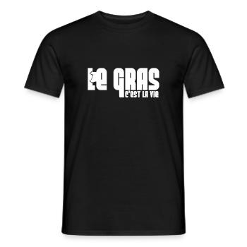 Le gras c'est la vie - T-shirt homme - noir - Devant - AI Model Male 178 light (178cm)