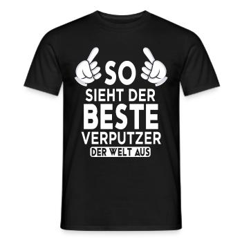 Verputzer Spruch - Männer T-Shirt - Schwarz - Vorne - AI Model Male 178 light (178cm)