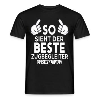 Zugbegleiter Spruch - Männer T-Shirt - Schwarz - Vorne - AI Model Male 178 light (178cm)