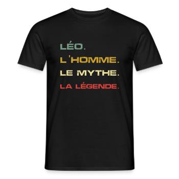 Léo, l'homme, le mythe et la légende - T-shirt homme - noir - Devant - AI Model Male 178 light (178cm)