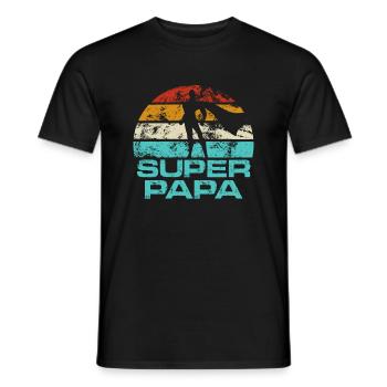 Super papa cadeau fête des père - T-shirt homme - noir - Devant - AI Model Male 178 light (178cm)