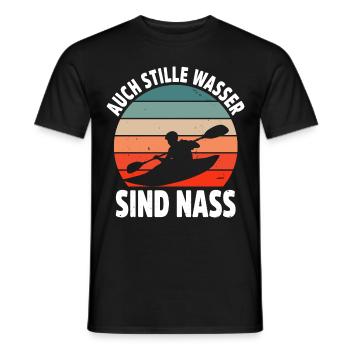 Kajak Geschenkidee Kanu Paddeln Kajakfahren - Männer T-Shirt - Schwarz - Vorne - AI Model Male 178 light (178cm)