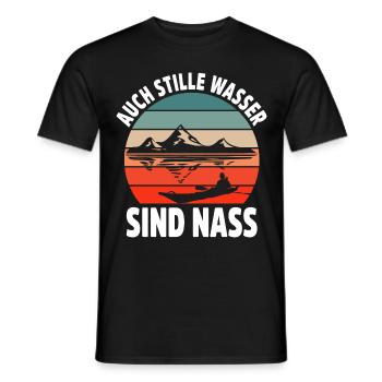 Kajak Geschenkidee Kanu Paddeln Kajakfahren - Männer T-Shirt - Schwarz - Vorne - AI Model Male 178 light (178cm)