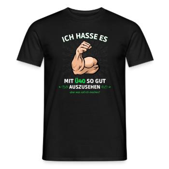 Ich hasse es mit Ü40 so gut auszusehen - 1 - Männer T-Shirt - Schwarz - Vorne - AI Model Male 178 light (178cm)