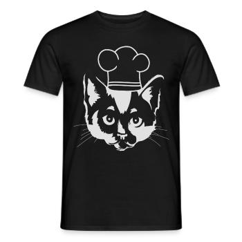 Chapeau de chef de chat Cuisine Cuisine Chat Enfants - T-shirt homme - noir - Devant - AI Model Male 178 light (178cm)
