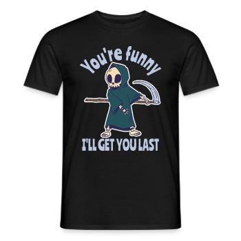 Lustiger Sensenmann Skelett Halloween Kostüm - Männer T-Shirt - Schwarz - Vorne - AI Model Male 178 light (178cm)