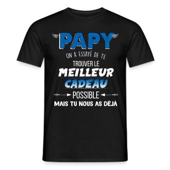 Papy Nous Sommes Ton Meilleur Cadeau - T-shirt homme - noir - Devant - AI Model Male 178 light (178cm)