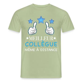 Meilleur collègue - T-shirt homme - vert sauge - Devant - AI Model Male 178 light (178cm)