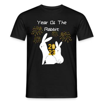 Année du Lapin - Chemise du Nouvel An chinois - T-shirt homme - noir - Devant - AI Model Male 178 light (178cm)