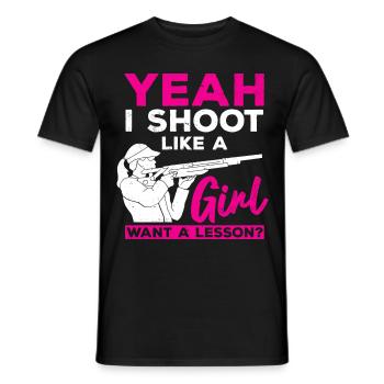 Clay pigeon shooting - Men's T-Shirt - black - Front - AI Model Male 178 light (178cm)