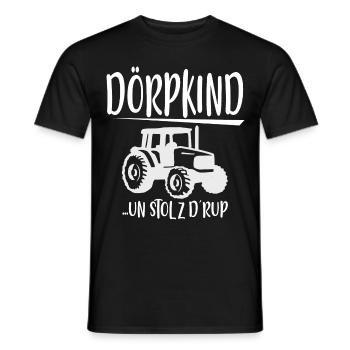 Dorfkind und stolz drauf - Männer T-Shirt - Schwarz - Vorne - AI Model Male 178 light (178cm)