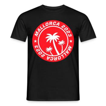 Mallorca 2023 Palme - Männer T-Shirt - Schwarz - Vorne - AI Model Male 178 light (178cm)