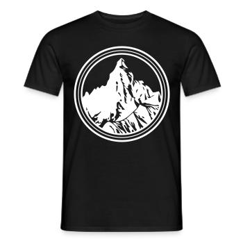 Berge Symbol Silhouette Kreis - Männer T-Shirt - Schwarz - Vorne - AI Model Male 178 light (178cm)