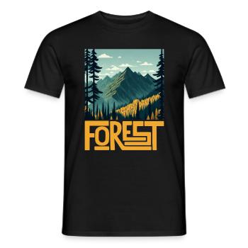 Forest Adventure Camping - Men's T-Shirt - black - Front - AI Model Male 178 light (178cm)