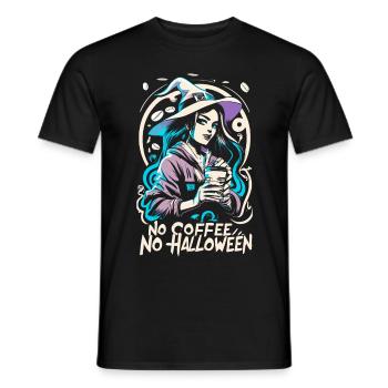 Pas de café Pas d’Halloween Coffee Lover Sorcière - T-shirt homme - noir - Devant - AI Model Male 178 light (178cm)