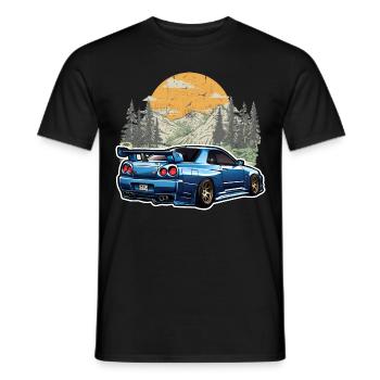 Jdm / Tuning / Turbolader / Felgen / Chiptuning - Männer T-Shirt - Schwarz - Vorne - AI Model Male 178 light (178cm)