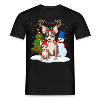 chihuahua christmas - christmas dogs gift - Men's T-Shirt - black - Front - AI Model Male 178 light (178cm)
