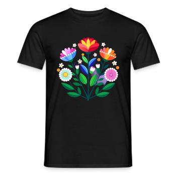 Fleurs subtiles de bi pride - T-shirt homme - noir - Devant - AI Model Male 178 light (178cm)
