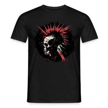 « Résonance de la rébellion » - Punk Skull Inferno - T-shirt homme - noir - Devant - AI Model Male 178 light (178cm)