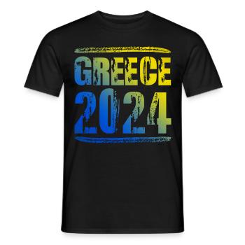 Grèce 2024 Vacances colorées - T-shirt homme - noir - Devant - AI Model Male 178 light (178cm)