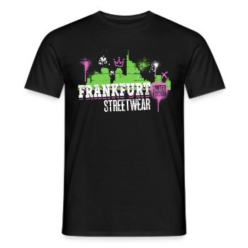 Francfort, Skyline, ville, Allemagne, Graffiti - T-shirt homme - noir - Devant - AI Model Male 178 light (178cm)