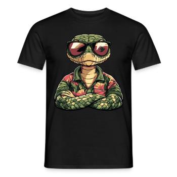 Serpent Cobra Bande Dessinée Drôle Été - T-shirt homme - noir - Devant - AI Model Male 178 light (178cm)