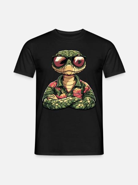 Snake Cobra Comic Funny Summer - Men's T-Shirt - black