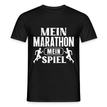 Läufer MEIN MARATHON MEIN SPIEL Lustiges - Männer T-Shirt - Schwarz - Vorne - AI Model Male 178 light (178cm)
