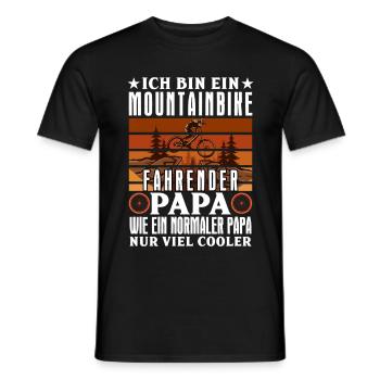 Vater BIN EIN MOUNTAINBIKE FAHRENDER PAPA Lustiges - Männer T-Shirt - Schwarz - Vorne - AI Model Male 178 light (178cm)