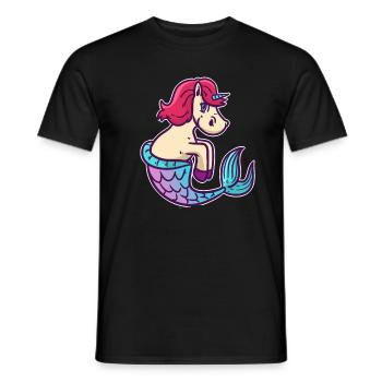 Unicorn mermaid animal fish magic gift - Men's T-Shirt - black - Front - AI Model Male 178 light (178cm)
