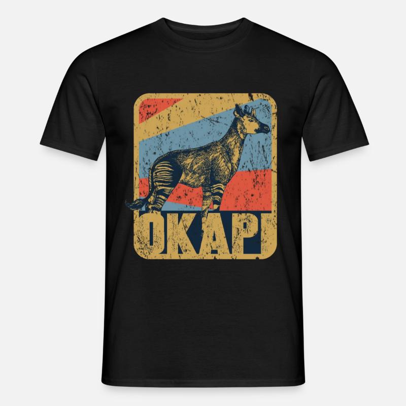 Okapi Retro - Männer T-Shirt - Schwarz