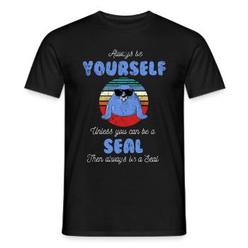 Robbe Seelöwe - Männer T-Shirt - Schwarz - Vorne - AI Model Male 178 light (178cm)