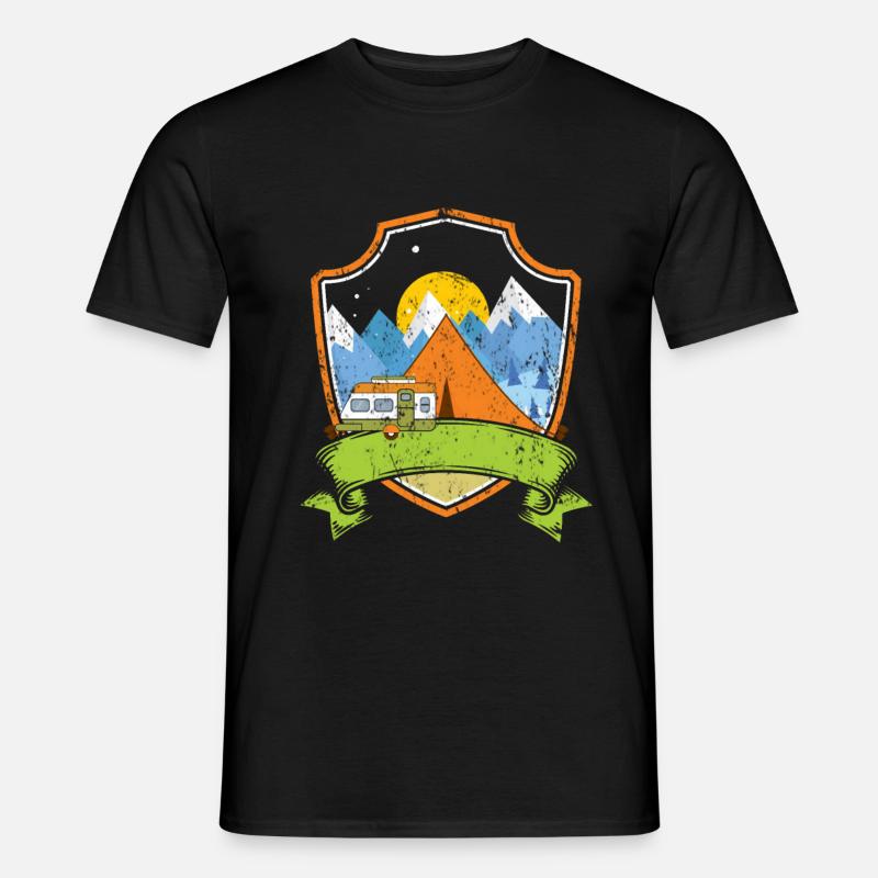 Camping - Männer T-Shirt - Schwarz
