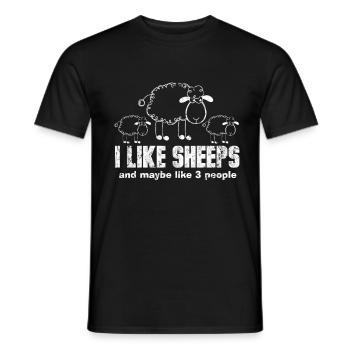 Sheep - Men's T-Shirt - black - Front - AI Model Male 178 light (178cm)