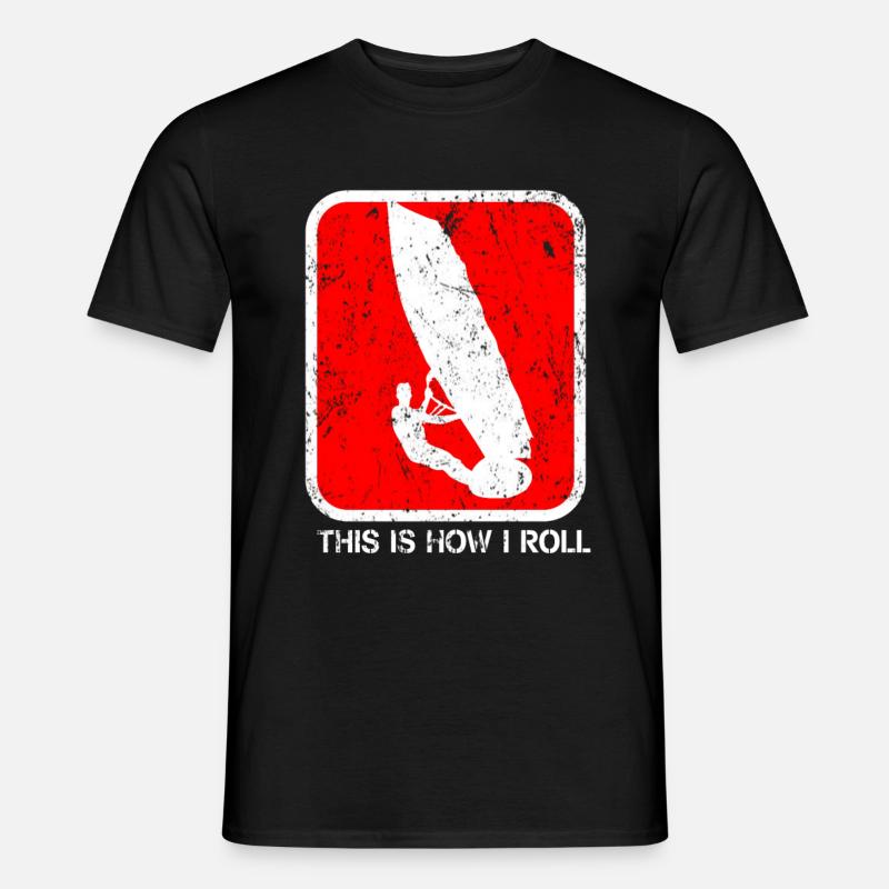 Windsurfen - Männer T-Shirt - Schwarz