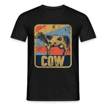 cow - Men's T-Shirt - black - Front - AI Model Male 178 light (178cm)