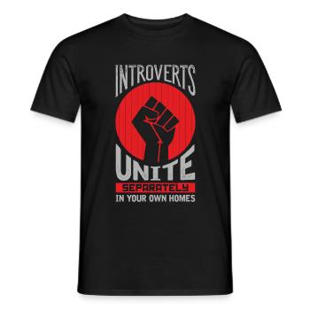 Introverts Unite introverts people introverts - Men's T-Shirt - black - Front - AI Model Male 178 light (178cm)