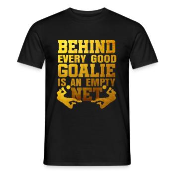 Soccer goalkeeper gift - Men's T-Shirt - black - Front - AI Model Male 178 light (178cm)