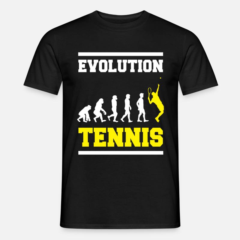 Tennis Evolution Sport Geschenk - Männer T-Shirt - Schwarz