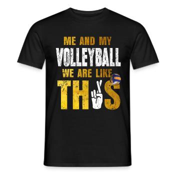 volleyball - Men's T-Shirt - black - Front - AI Model Male 178 light (178cm)