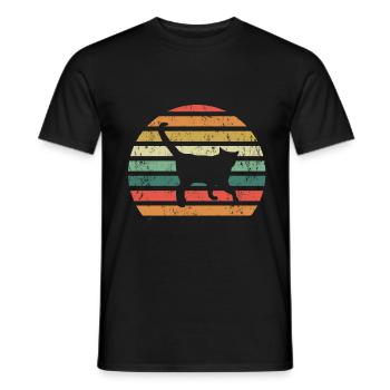Chat rétro - T-shirt homme - noir - Devant - AI Model Male 178 light (178cm)