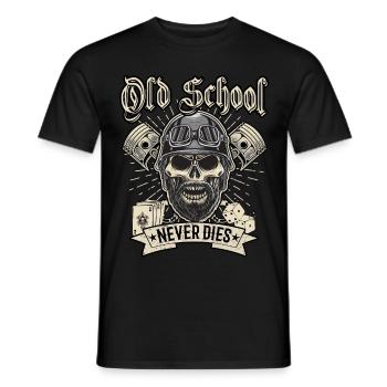 Old School Biker Chopper Motocycliste - T-shirt homme - noir - Devant - AI Model Male 178 light (178cm)